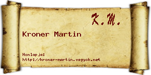 Kroner Martin névjegykártya
